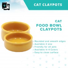 Pet Cat Rabbit Dog Food Feeding and Water Drinking Bowl Clay Ceramic 