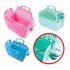 Flexible PVC Pet Cage with Water Bottle Cute Portable Pet Basket Carrier (Pink)