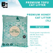 Premium Tofu Honey Cat Litter - Original Honey Cat Tofu - 7L | Pasir Kucing Tofu, Flushable, Eco-Friendly and Odor-Control