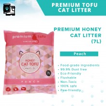 Premium Tofu Honey Cat Litter - Peach Honey Cat Tofu - 7L | Pasir Kucing Tofu, Flushable, Eco-Friendly and Odor-Control