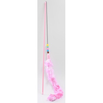 Cat Play Rod With Palmworm / Feather  55cm