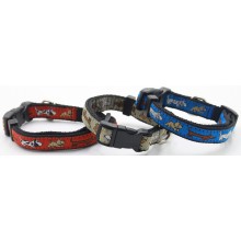 "Dog" Ribbon Overlay Adj. Collar 15mm x 10"-14"