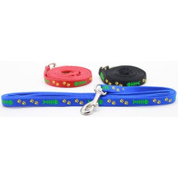 Fishbone, Foot & Star Print Leash 10mm x 48" - 1 pcs