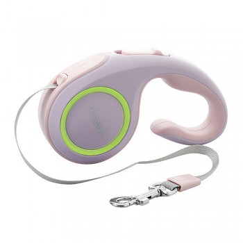 Automatic Retractable Luminous Traction Rope Dog Leash Outdoor Puppy Cat Traction Rope Device Pet Leashes - Pink