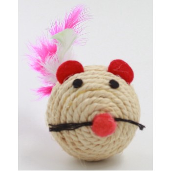 White Round Sisal Mouse Ball-M