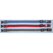 Striped Polyester Adj. Collar 15mm x 10"-14"