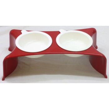 Petiful Twin Bowl W/Stand 38.5 x 20 x 10H cm