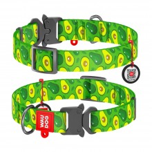 WAU Adjustable Pattern Nylon Collar with Metal Buckle (25mm x 14"-23") - AVACADO - Collar From Ukraine