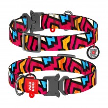 WAU Adjustable Pattern Nylon Collar with Metal Buckle (25mm x 14"-23") - GRAFFITI - Collar From Ukraine