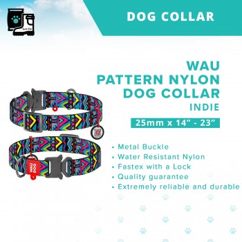 WAU Adjustable Pattern Nylon Collar with Metal Buckle (25mm x 14"-23") - INDIE - Collar From Ukraine