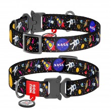 WAU Adjustable Pattern Nylon Collar with Metal Buckle (25mm x 14"-23") - NASA - Collar From Ukraine