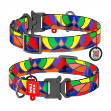 WAU Adjustable Pattern Nylon Collar with Metal Buckle (25mm x 14"-23") - VITRAGE - Collar From Ukraine