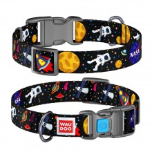 WAU Adjustable Pattern Nylon Collar with Plastic Buckle (25mm x 14"-23") - NASA - Collar From Ukraine