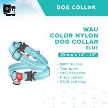 WAU DOG Adjustable Reflective Color Nylon Collar with Metal Buckle (25mm x 14"-23") - Available 3 Color - Collar From COLLAR COMPANY Ukraine