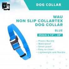 WAU DOG Adjustable Waterproof Non Slip Collartex Collar with Plastic Buckle (25mm x 14"-28") - Blue - Collar From Ukraine